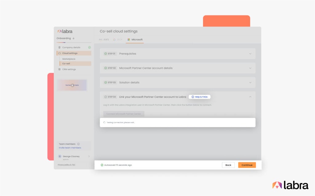 Each step has a help/FAQ tooltip to assist you when required.