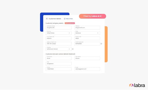 Customer details enriched by Labra's AI