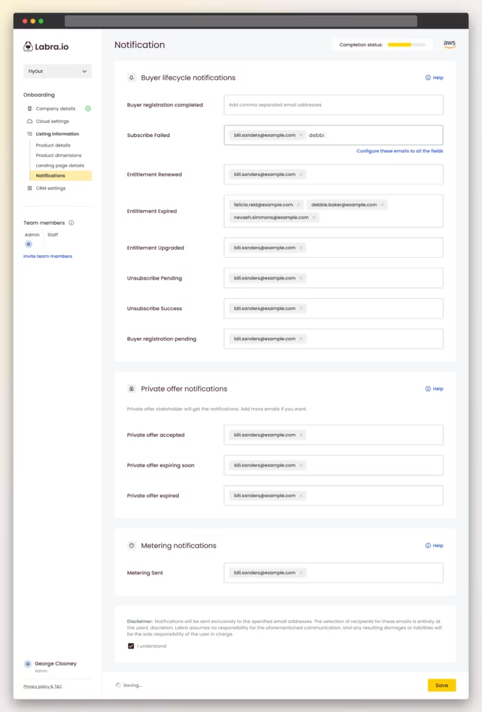 Adding notifications for different people in different stages on the flow