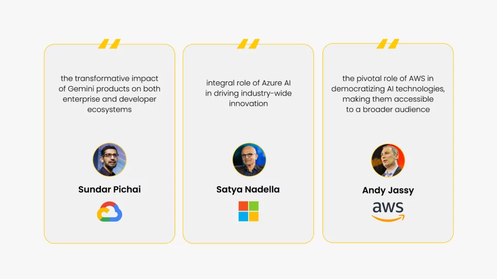 AWS GCP Microsoft CEOs on AI