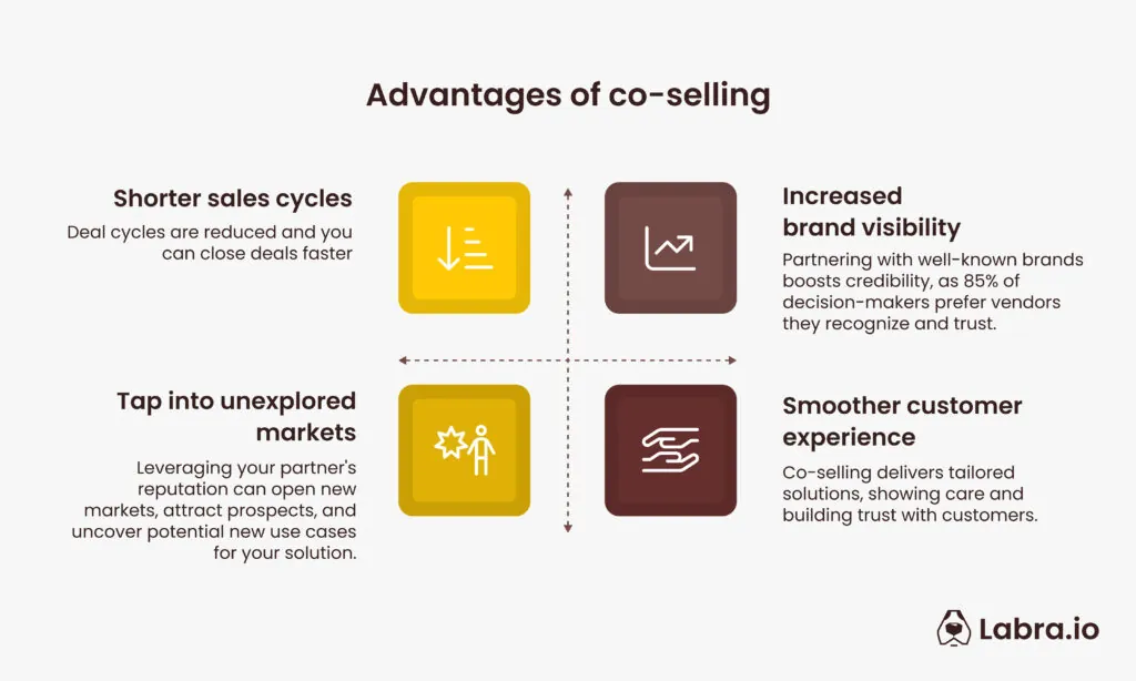 Infographic detailing the advantages of co-selling